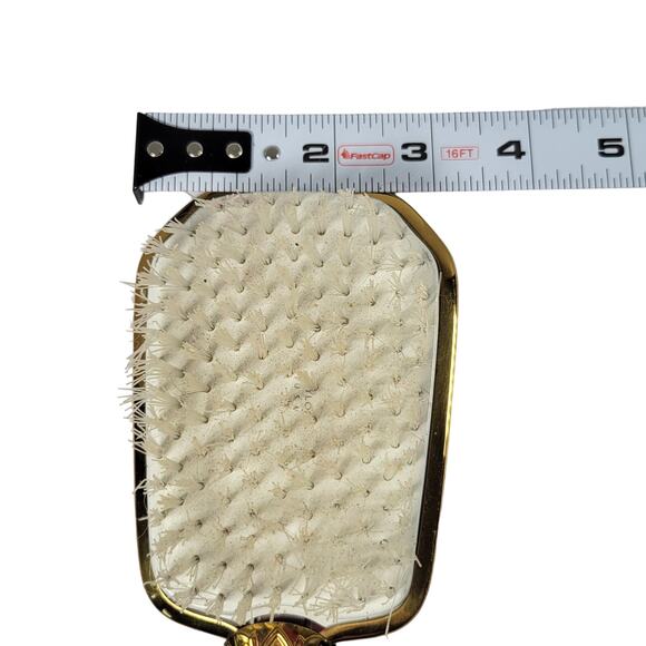 Vintage Gold-Tone Handheld Vanity Mirror Brush Set - Mirror Missing From Frame - Picture 12 of 16